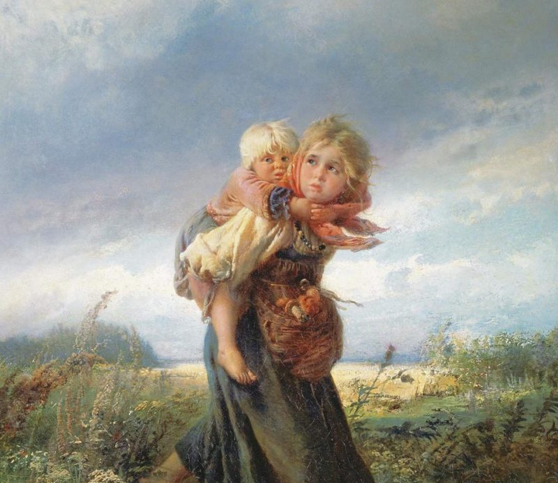 Константин Маковский, «Дети, бегущие от грозы», фрагмент