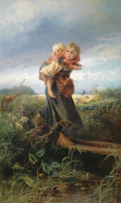 Константин Маковский, «Дети, бегущие от грозы», 1872 год