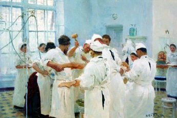 Илья Репин «Хирург Павлов в операционном зале», 1888 год