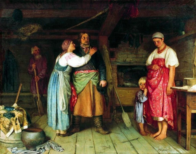 Фирс Журавлёв «Приезд извозчика на родину», 1868 год