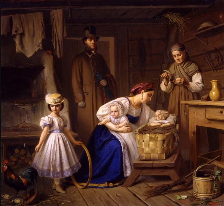 Карл Вениг «Кормилица пришла навестить своего больного ребенка», 1886 год