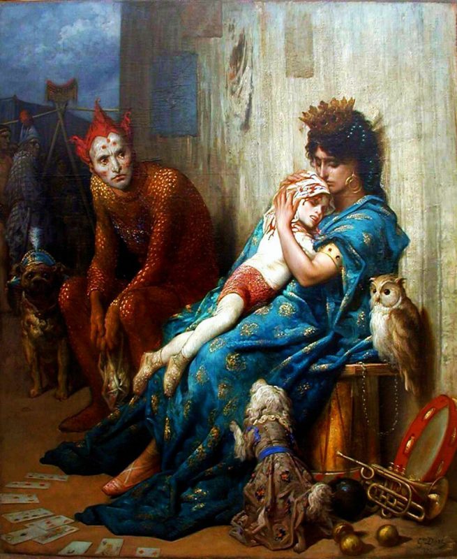 Поль Гюстав Доре «Бродячие артисты», 1874 год