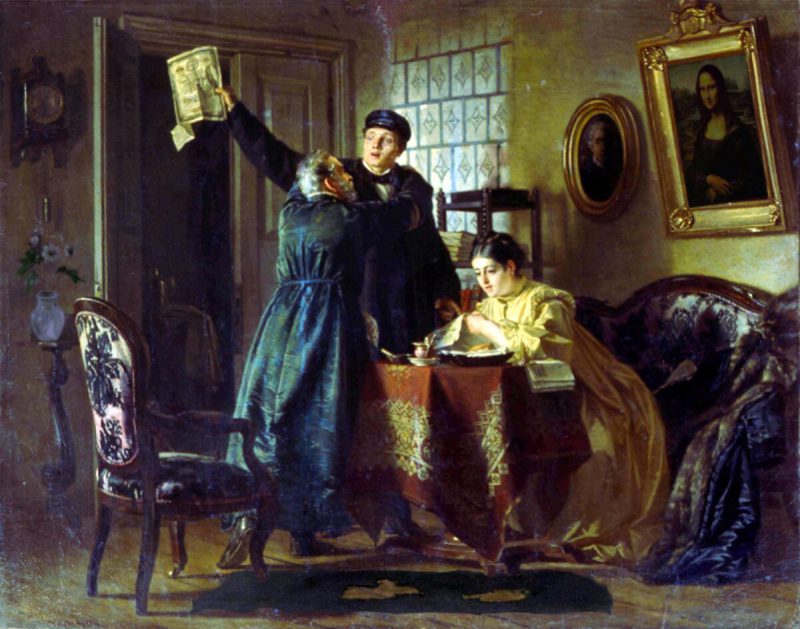 Николай Неврев «Выигрышный билет» (Большой выигрыш), 1874 год