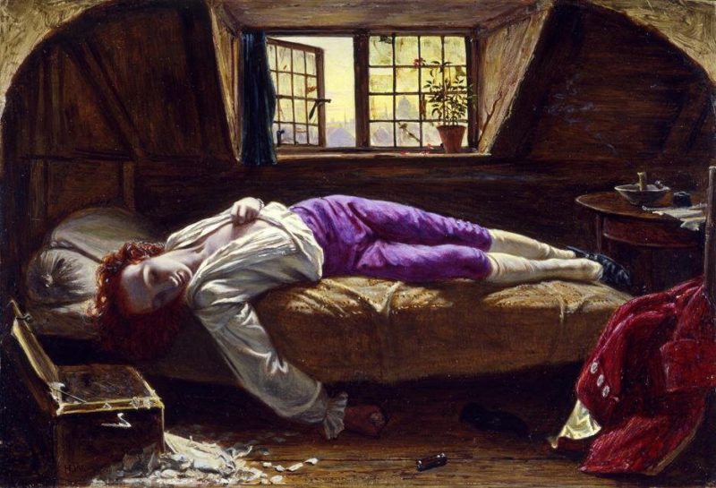 Генри Уоллис «Смерть Чаттертона», 1856 год