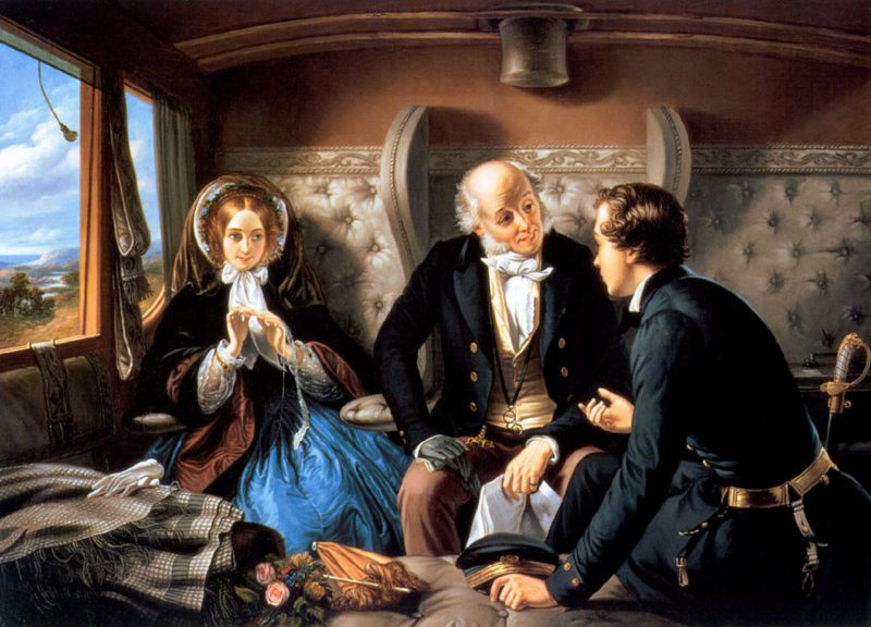 Абрахам Соломон «Первый класс. Встреча и любовь с первого взгляда», 1855 год