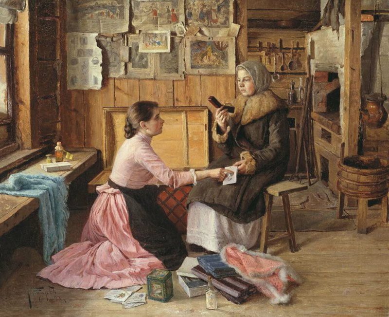 Исаак Батюков «Разговор у сундука», 1893 год