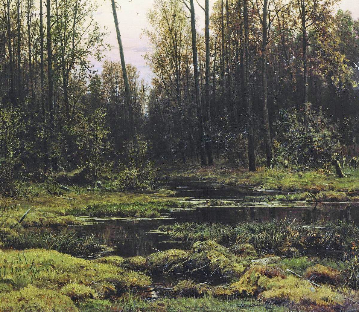 Картина шишкина ручей в березовом лесу фото