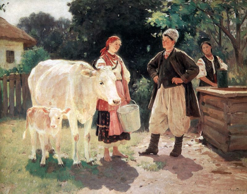 Николай Пимоненко «У колодца (Соперницы)», 1909 год