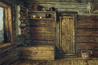 Василий Максимов «Внутренний вид избы», 1869 год