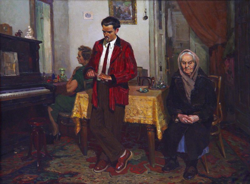 Александр Бурак «К сыну за помощью», 1954 год