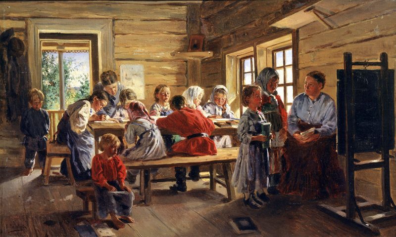Владимир Маковский «В сельской школе», 1883 год
