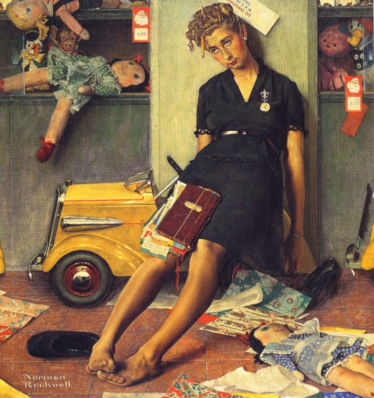 Норман Роквелл «Продавщица в канун рождества», 1947 год