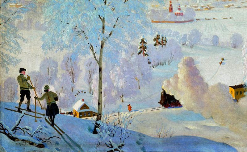 Борис Кустодиев «Лыжники», 1919 год