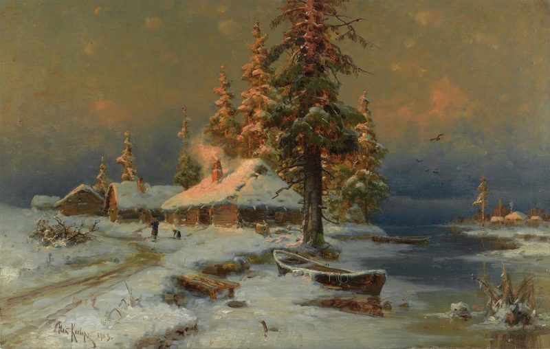 Юлий Клевер «Ранний зимний вечер», 1903 год