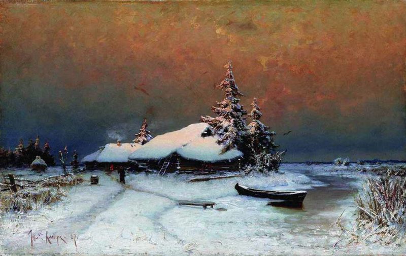 Юлий Клевер «Зимний закат», 1887 год