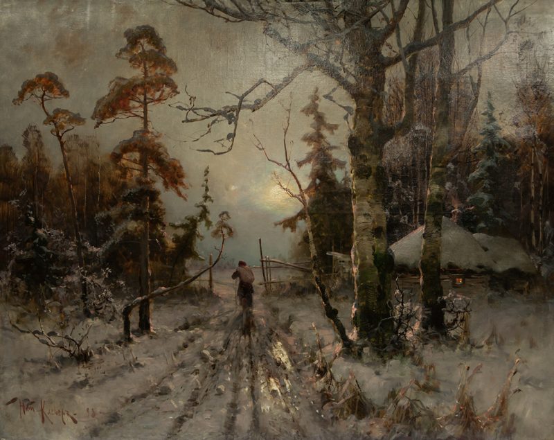 Юлий Клевер «В зимнем лесу», 1898 год