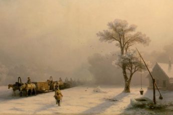 Иван Айвазовский «Зимний обоз в пути», или «Караван золота», 1857 год