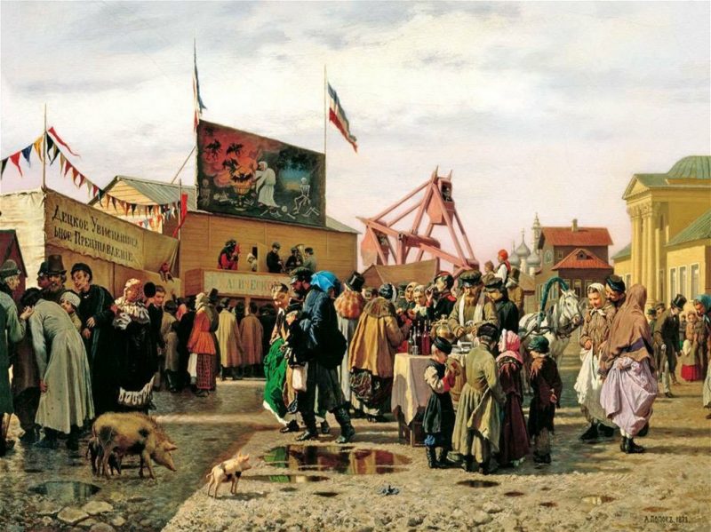 Андрей Попов «Балаганы в Туле на Святой неделе», 1873 год