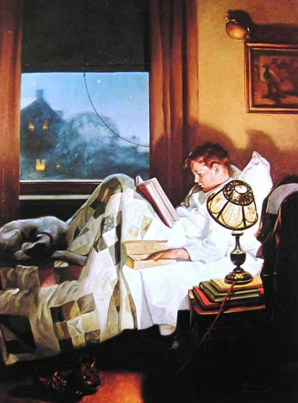 Норман Роквэлл «Каждый парень может стать Аладдином» (Крекеры в постели), 1920 год