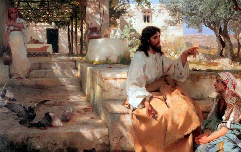 Генрих Семирадский «Христос у Марфы и Марии», фрагмент