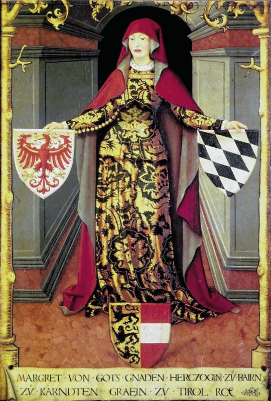 Портрет Маргареты Маульташ с гербом Тироля из коллекции замка Амбрас, 16 век