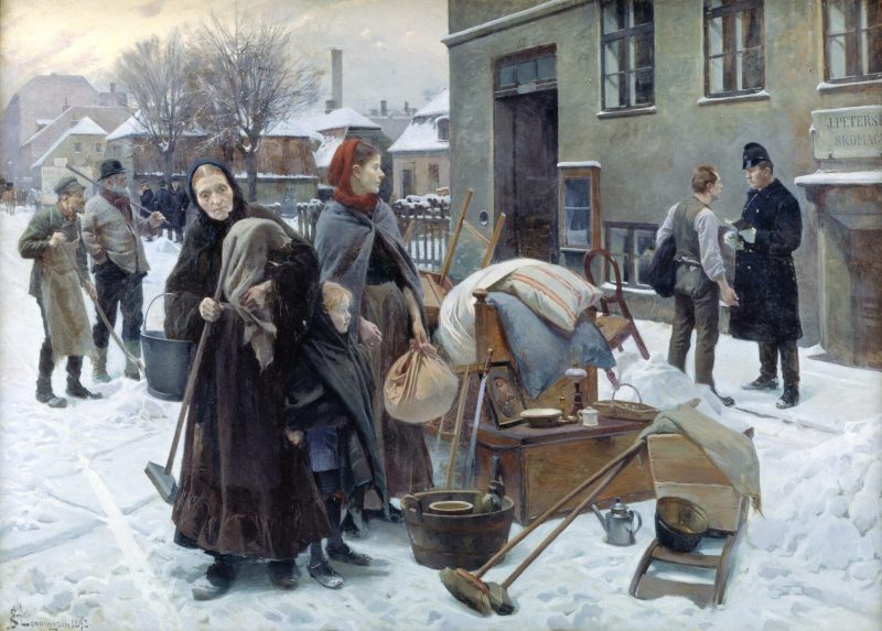 Эрик Людвиг Хеннингсен «Выселение», 1892 год