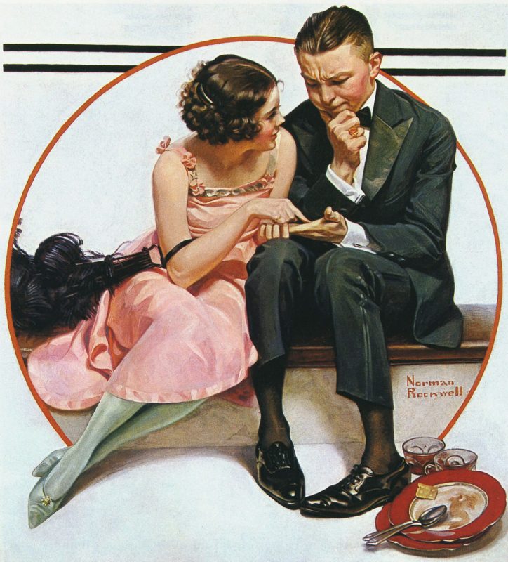 Норман Роквелл «Читающая по руке», 1921 год