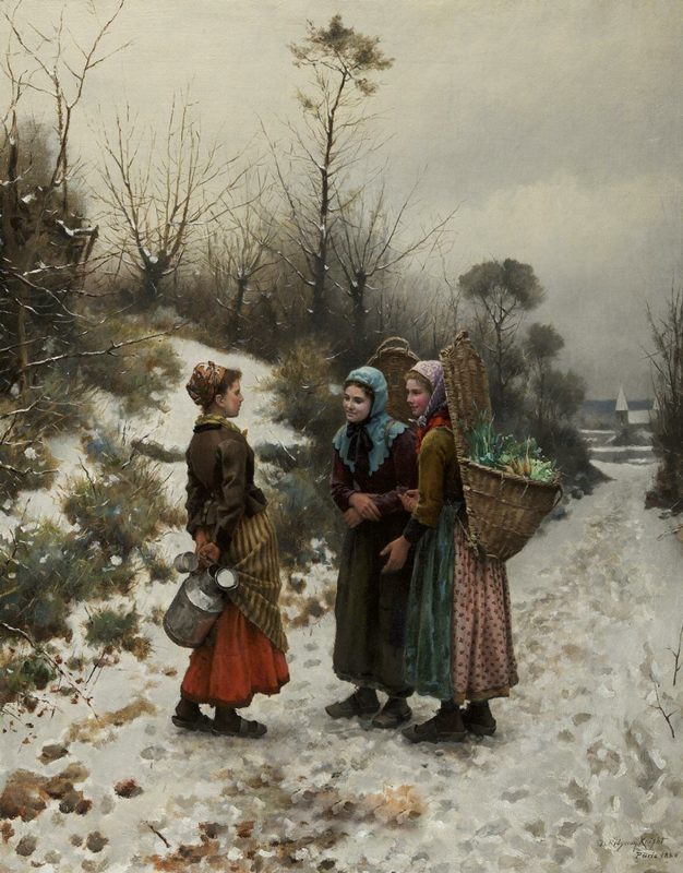 Дениэл Риджуэй Найт «Зимой», 1880 год